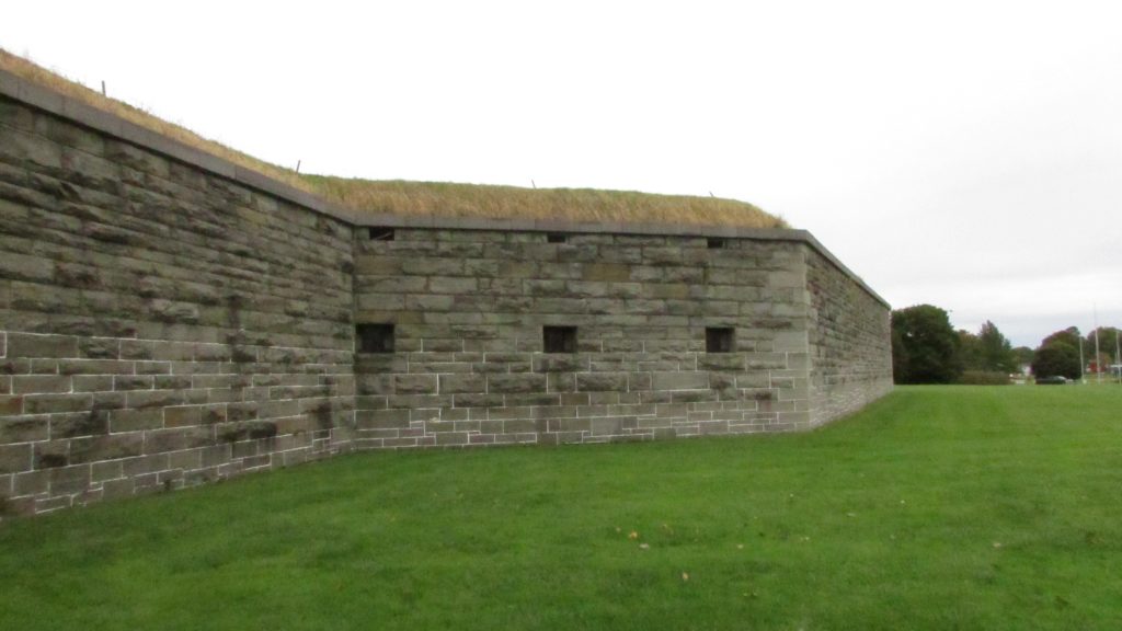 Outside and the wall of Fort Ontario