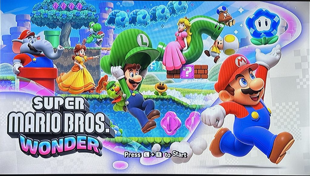 Title screen of Mario wonder